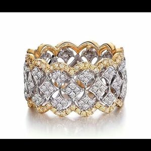 - Absolutely gorgeous rhombus band gold and silver plated with swarovski e…